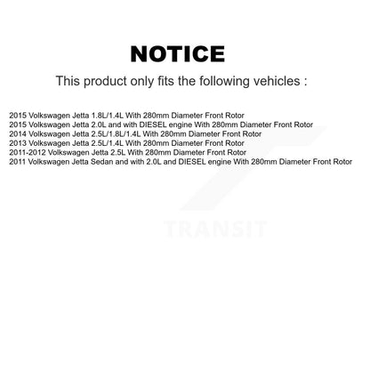 Kit de plaquettes semi-métalliques de Rotors de fente de foret d'étrier de frein avant pour Volkswagen Jett