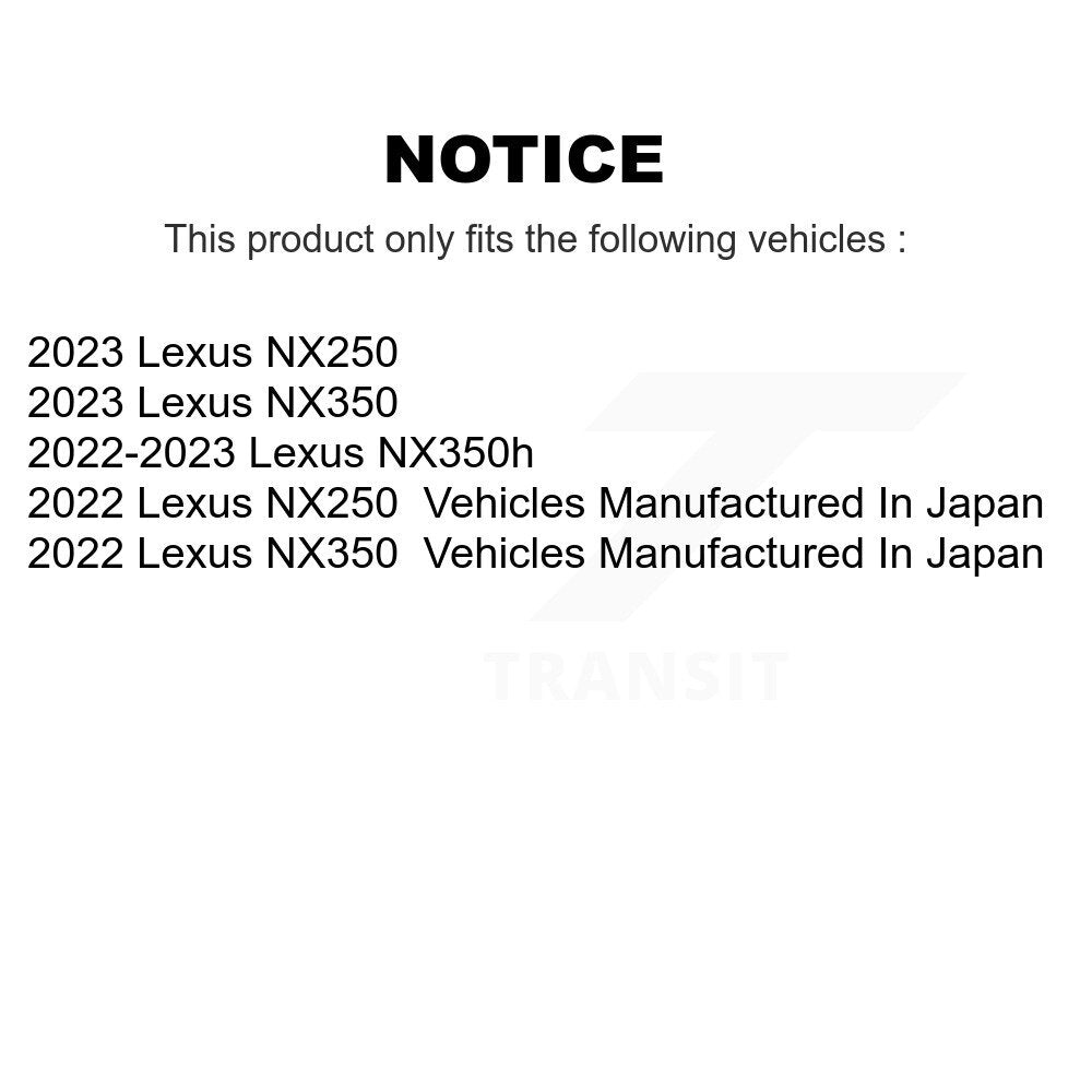 Kit de plaquettes semi-métalliques pour étrier de frein avant, Rotor à fente, pour Lexus NX350 2022