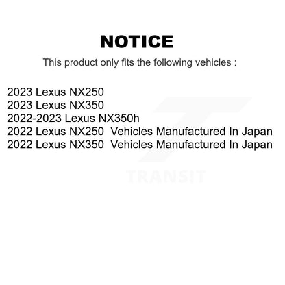 Kit de plaquettes semi-métalliques pour étrier de frein avant, Rotor à fente, pour Lexus NX350 2022