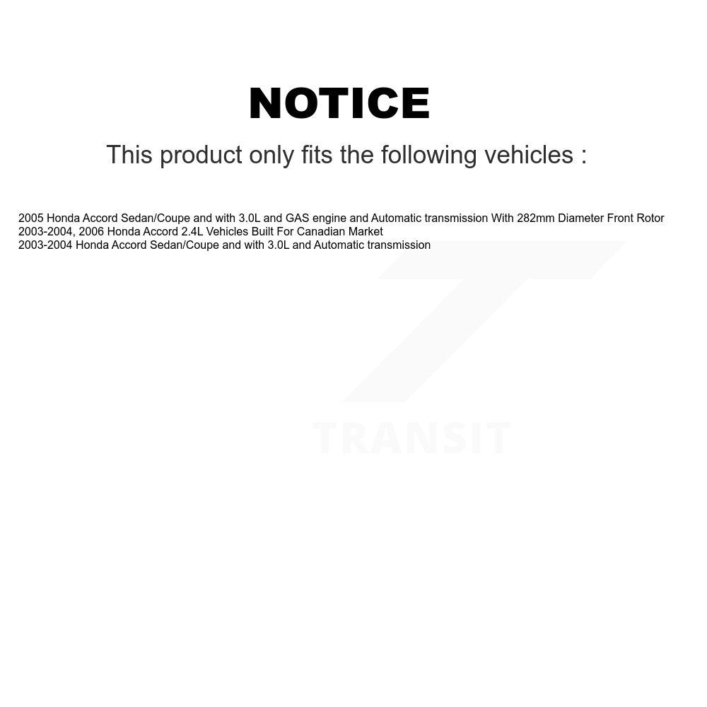 Kit de plaquettes en céramique pour perceuse à étrier enduit de frein avant, Rotors fendus, pour Honda Accor