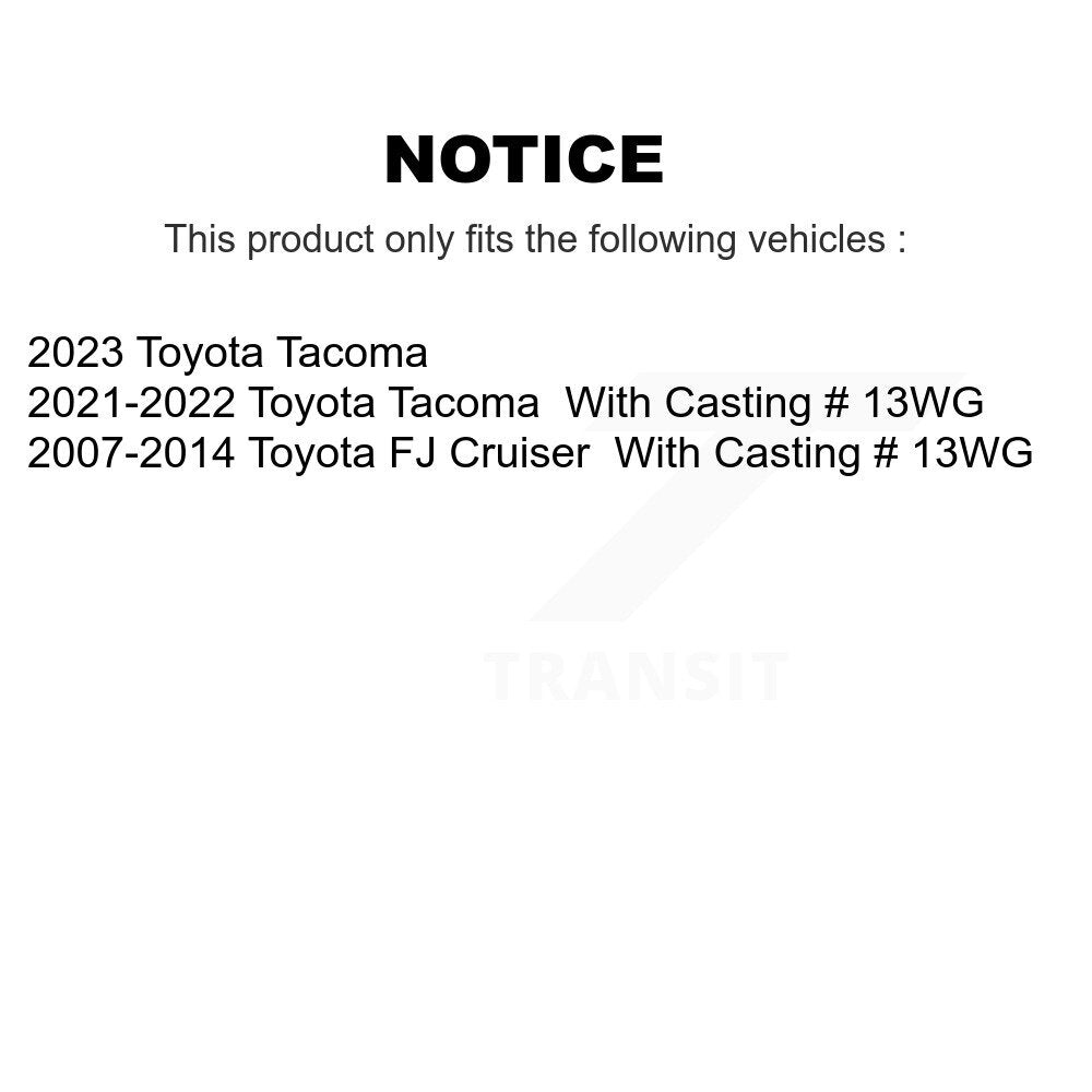 Kit de plaquettes semi-métalliques de Rotors de fente de foret d'étrier de frein avant pour Toyota Tacoma F