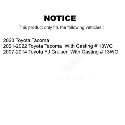 Kit de plaquettes semi-métalliques de Rotors de fente de foret d'étrier de frein avant pour Toyota Tacoma F