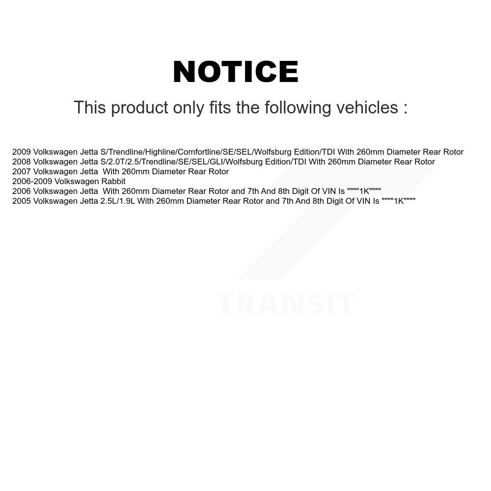 Étrier de frein arrière, Rotor à fente percé, Kit de plaquettes semi-métalliques pour Volkswagen Jett