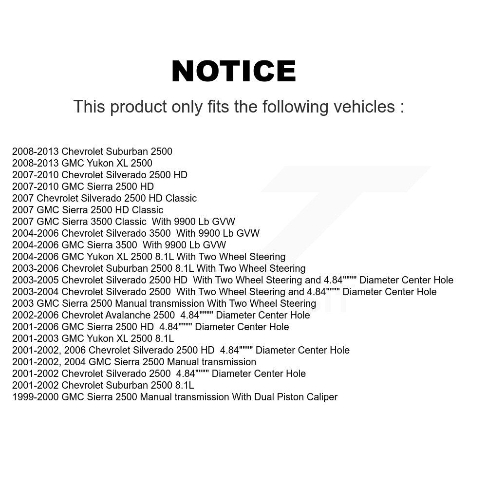 Kit de plaquettes Ameribrakes pour étrier de frein avant et arrière, Rotors à fente (10 pièces) pour GMC H
