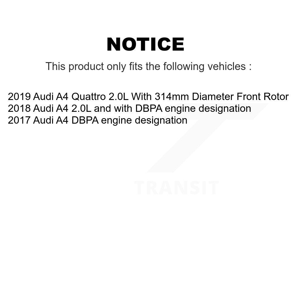 Plaquettes de frein à disque en céramique avant et arrière et Kit de capteur d'usure supplémentaire pour Audi A4 Quattr