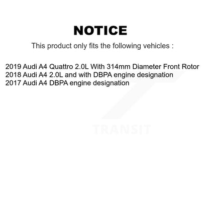 Plaquettes de frein à disque en céramique avant et arrière et Kit de capteur d'usure supplémentaire pour Audi A4 Quattr