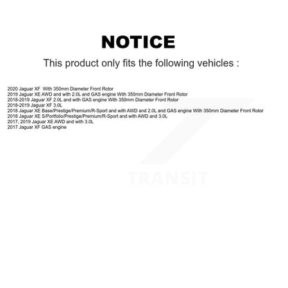 Kit de plaquettes de frein à disque en céramique et capteurs d'usure avant et arrière, pour Jaguar XE XF