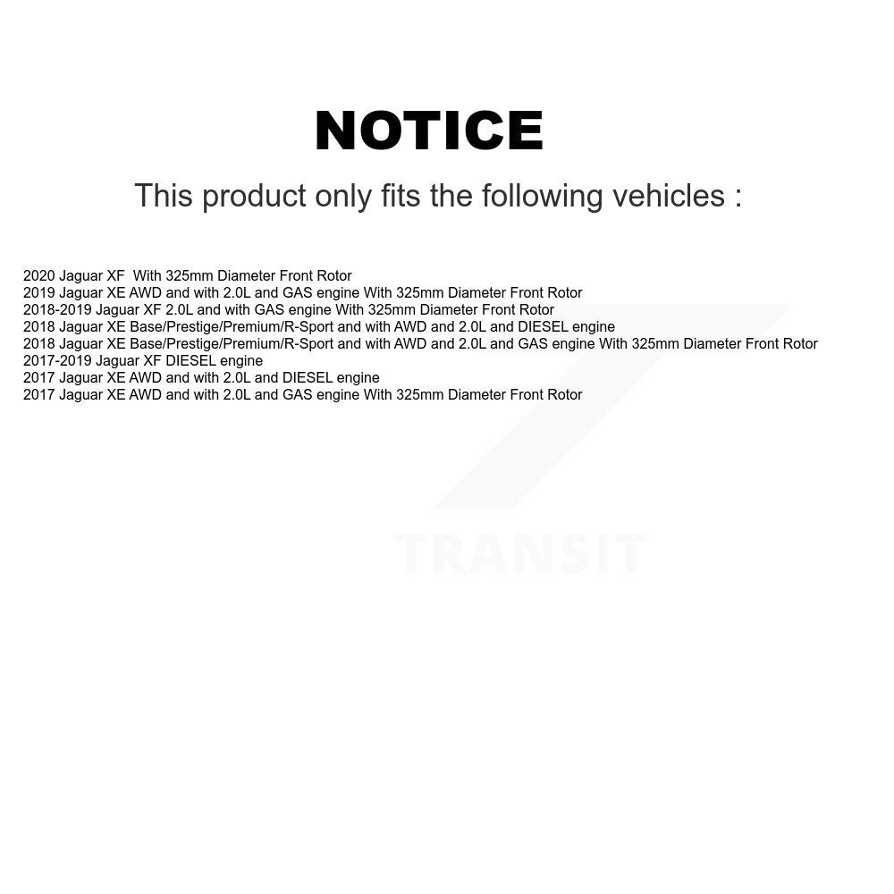 Kit de plaquettes de frein à disque en céramique et capteurs d'usure avant et arrière, pour Jaguar XE XF