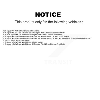 Kit de plaquettes de frein à disque en céramique et capteurs d'usure avant et arrière, pour Jaguar XE XF