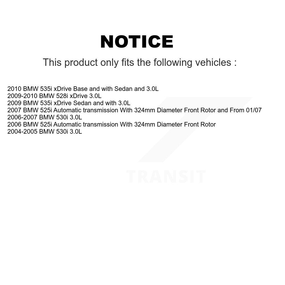Kit de capteur d'usure des plaquettes de frein en céramique avant et arrière (5 pièces) pour BMW 530i 528i xDrive 525