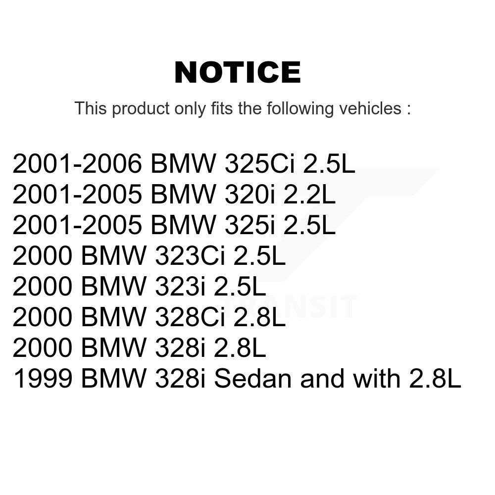 Kit de capteur d'usure des plaquettes de frein en céramique avant et arrière (5 pièces) pour BMW 325i 325Ci 320i 323C