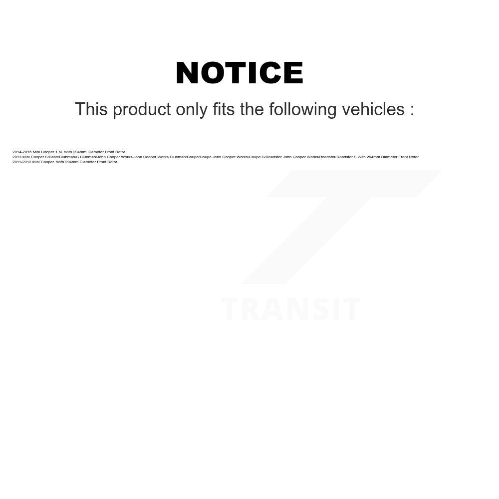 Kit de plaquettes de frein à disque avant en céramique et de capteurs d'usure pour Mini Cooper KCW-100458