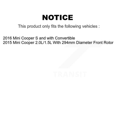 Kit de plaquettes de frein à disque avant en céramique et de capteurs d'usure pour Mini Cooper KCW-100464