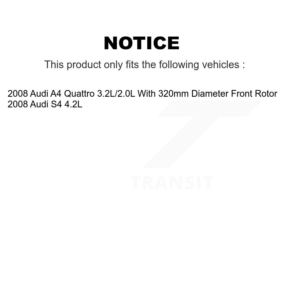 Kit de plaquettes de frein à disque en céramique avant et capteur d'usure supplémentaire pour Audi A4 Quattro S 2008
