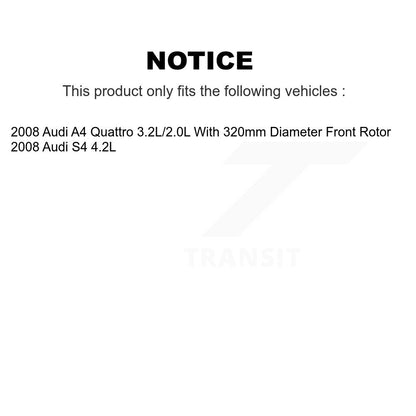 Kit de plaquettes de frein à disque en céramique avant et capteur d'usure supplémentaire pour Audi A4 Quattro S 2008