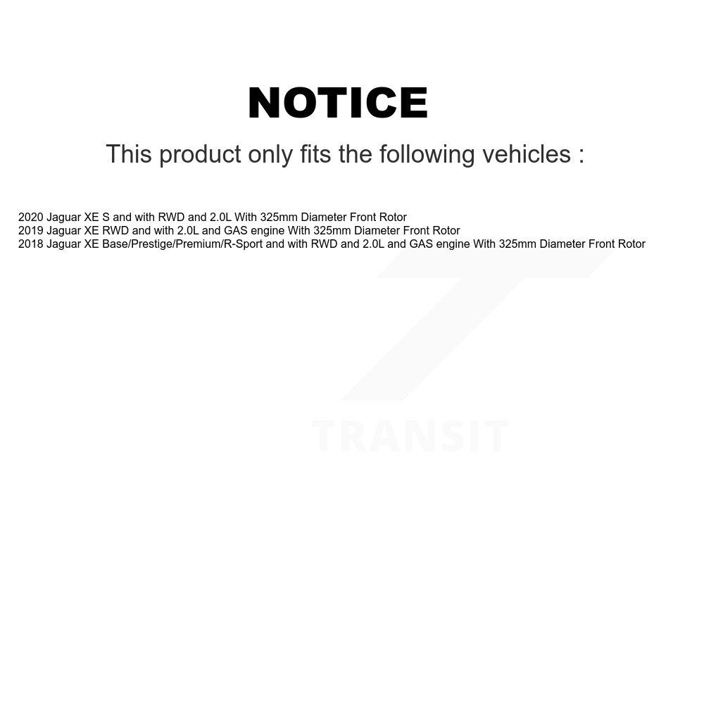 Kit de plaquettes de frein à disque en céramique avant et de capteurs d'usure pour Jaguar XE KCW-100534