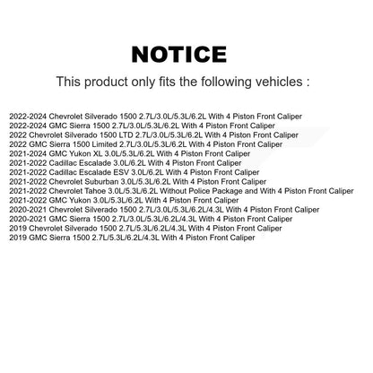 Kit de capteur d'usure de plaquettes de frein avant en céramique, pour GMC Chevrolet Silverado 1500 Sierr