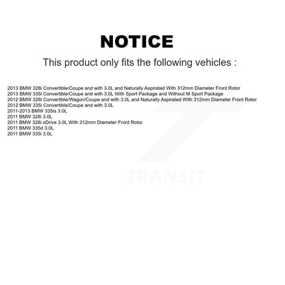 Kit de capteur d'usure des plaquettes de frein à disque en céramique avant, pour BMW 328i xDrive 335i 335is 335