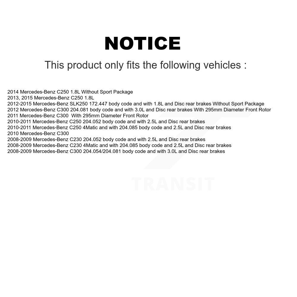 Kit de capteur d'usure des plaquettes de frein avant en céramique, pour Mercedes-Benz C300 C250 C230 SLK25