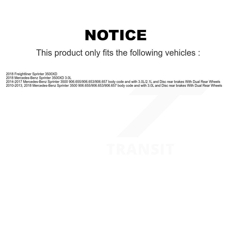 Kit de plaquettes de frein arrière en céramique et capteur d'usure, pour Mercedes-Benz Sprinter 3500 3500X