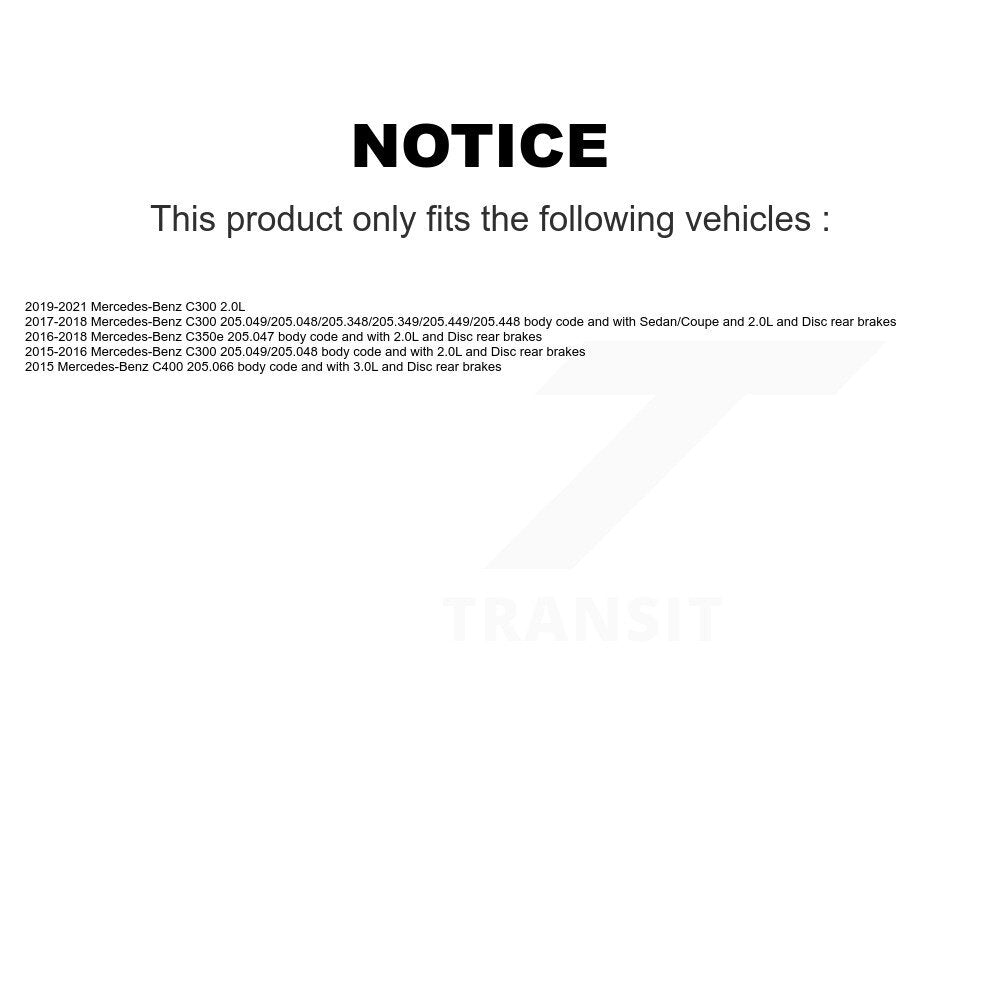 Kit de plaquettes de frein à disque en céramique arrière et capteur d'usure, pour Mercedes-Benz C300 C400 C350