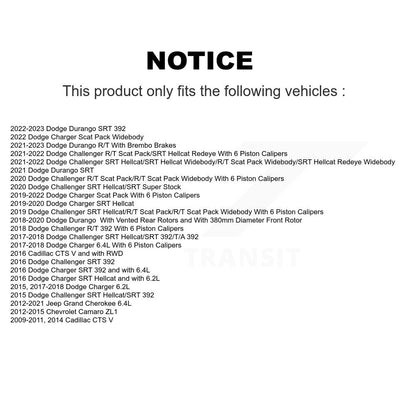 Kit de plaquettes de frein en céramique avant et arrière, pour Dodge Charger Challenger Chevrolet Camaro