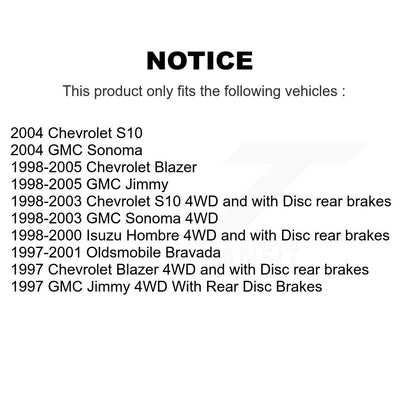 Kit de plaquettes de frein en céramique avant et arrière, pour Chevrolet GMC Blazer Jimmy S10 Sonoma Isuz