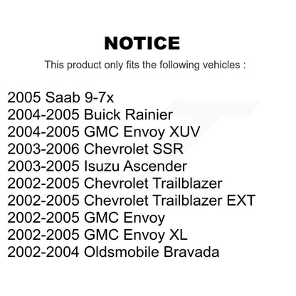 Kit de plaquettes de frein en céramique avant et arrière, pour GMC Chevrolet Envoy Trailblazer XL EXT SS