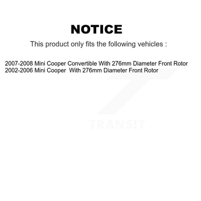 Kit de plaquettes de frein en céramique avant et arrière, pour Mini Cooper avec Rotor de 276mm de diamètre