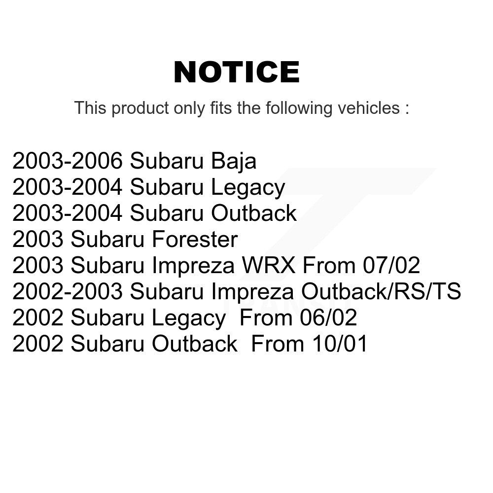 Kit de plaquettes de frein en céramique avant et arrière, pour Subaru Impreza Outback Legacy Forester Baj