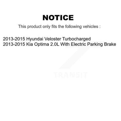 Kit de plaquettes de frein en céramique avant et arrière, pour Kia Optima Hyundai Veloster 2013 – 2015