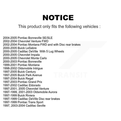 Kit de plaquettes de frein en céramique avant et arrière, pour Chevrolet Buick Impala Pontiac Century Pri