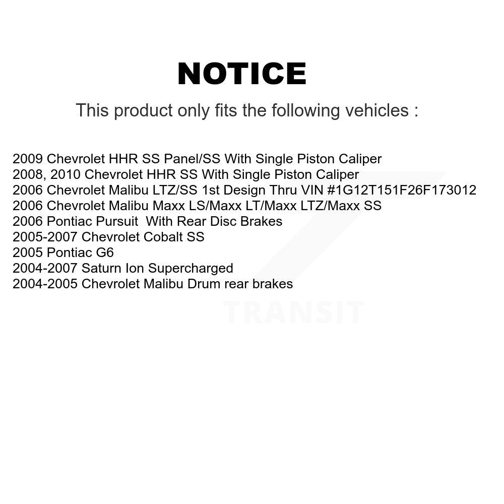Kit de plaquettes de frein en céramique avant et arrière, pour Chevrolet Cobalt Saturn Ion Malibu Pontia