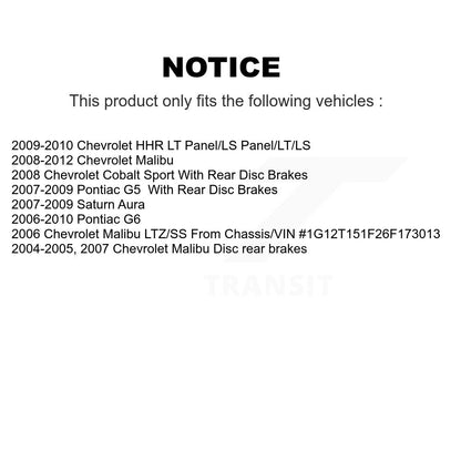 Kit de plaquettes de frein en céramique avant et arrière, pour Chevrolet Malibu Pontiac G5 G6 Cobalt HHR
