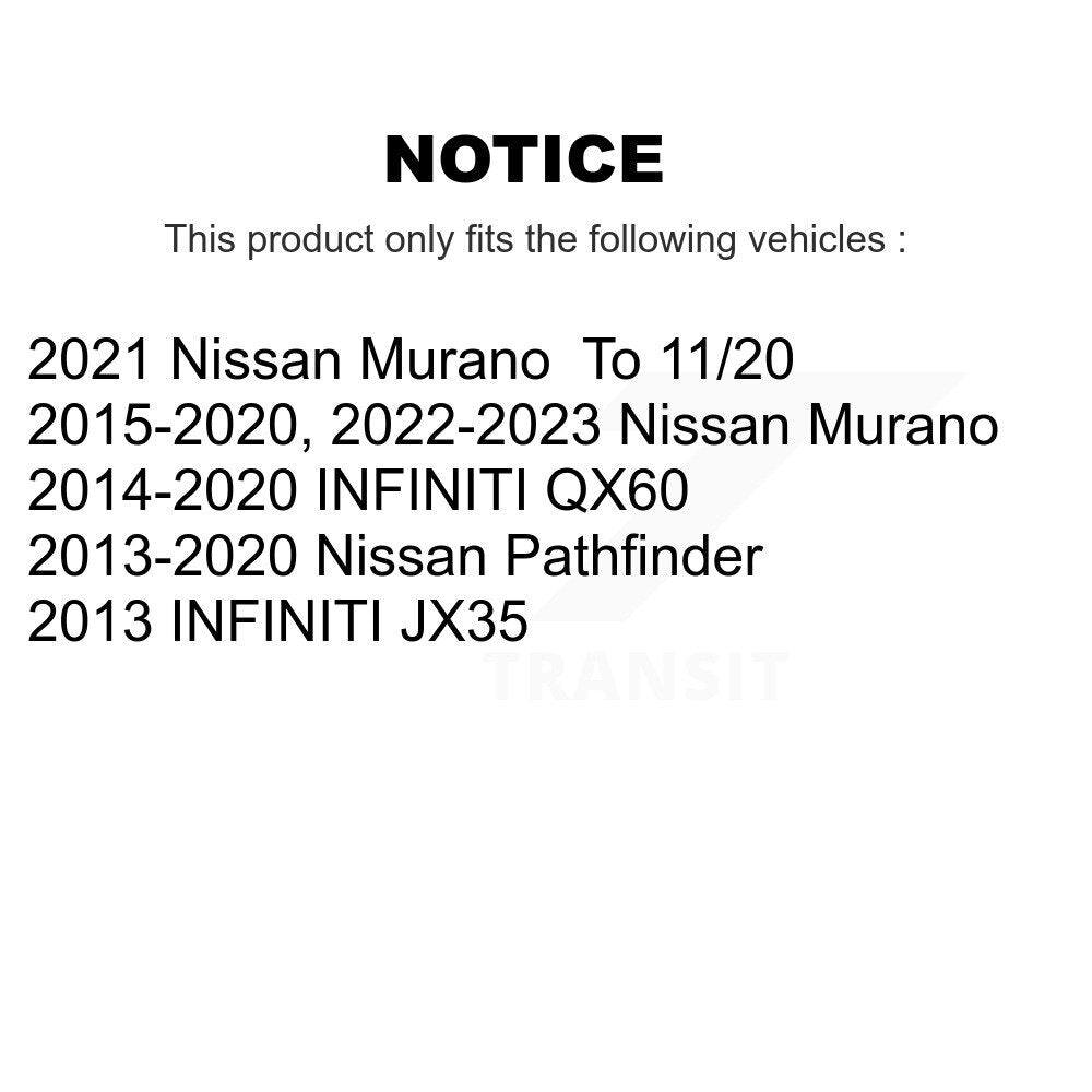 Kit de plaquettes de frein en céramique avant et arrière, pour Nissan Murano Pathfinder INFINITI QX60 JX3