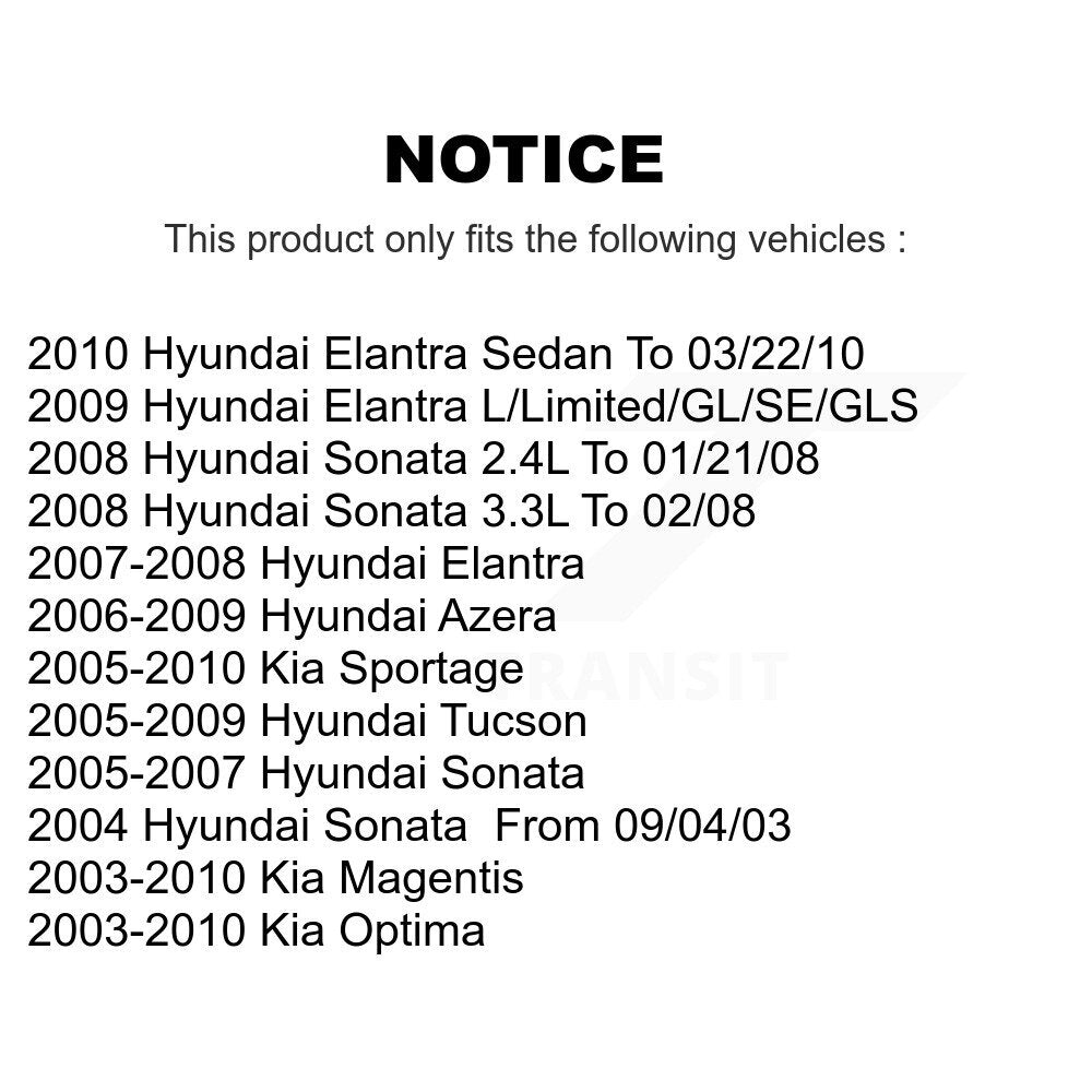 Kit de plaquettes de frein en céramique avant et arrière, pour Hyundai Elantra Tucson Kia Sonata Sportag