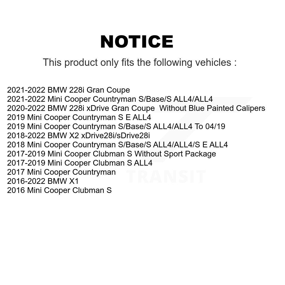 Kit de plaquettes de frein en céramique avant et arrière, pour BMW X1 Mini Cooper Countryman X2 Clubman