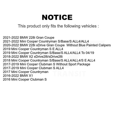 Kit de plaquettes de frein en céramique avant et arrière, pour BMW X1 Mini Cooper Countryman X2 Clubman