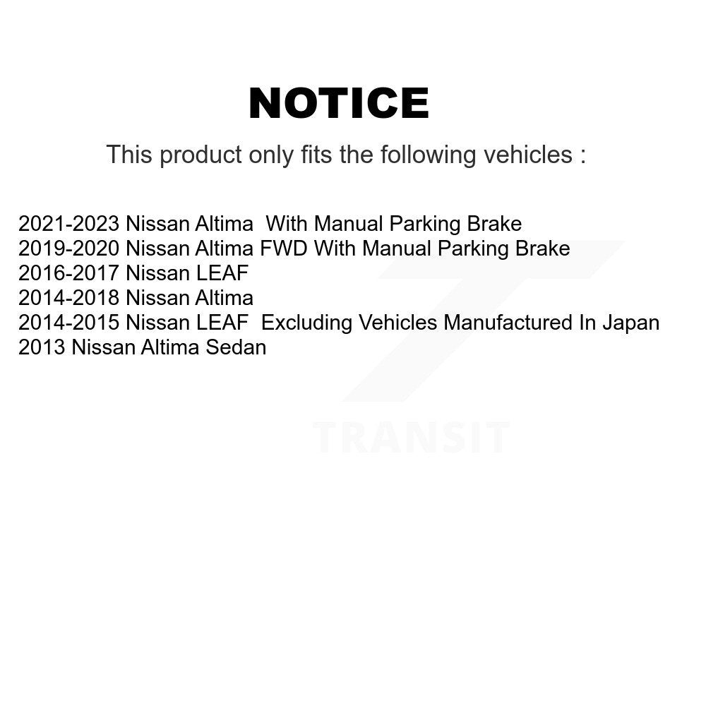 Kit de plaquettes de frein en céramique avant et arrière, pour Nissan Altima LEAF KCX-100210