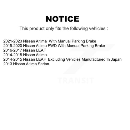 Kit de plaquettes de frein en céramique avant et arrière, pour Nissan Altima LEAF KCX-100210