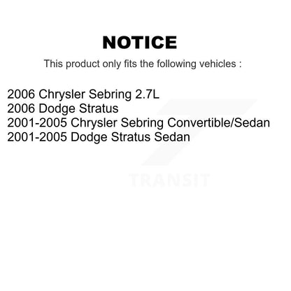 Kit de plaquettes de frein en céramique avant et arrière, pour Chrysler Sebring Dodge Stratus KCX-100274