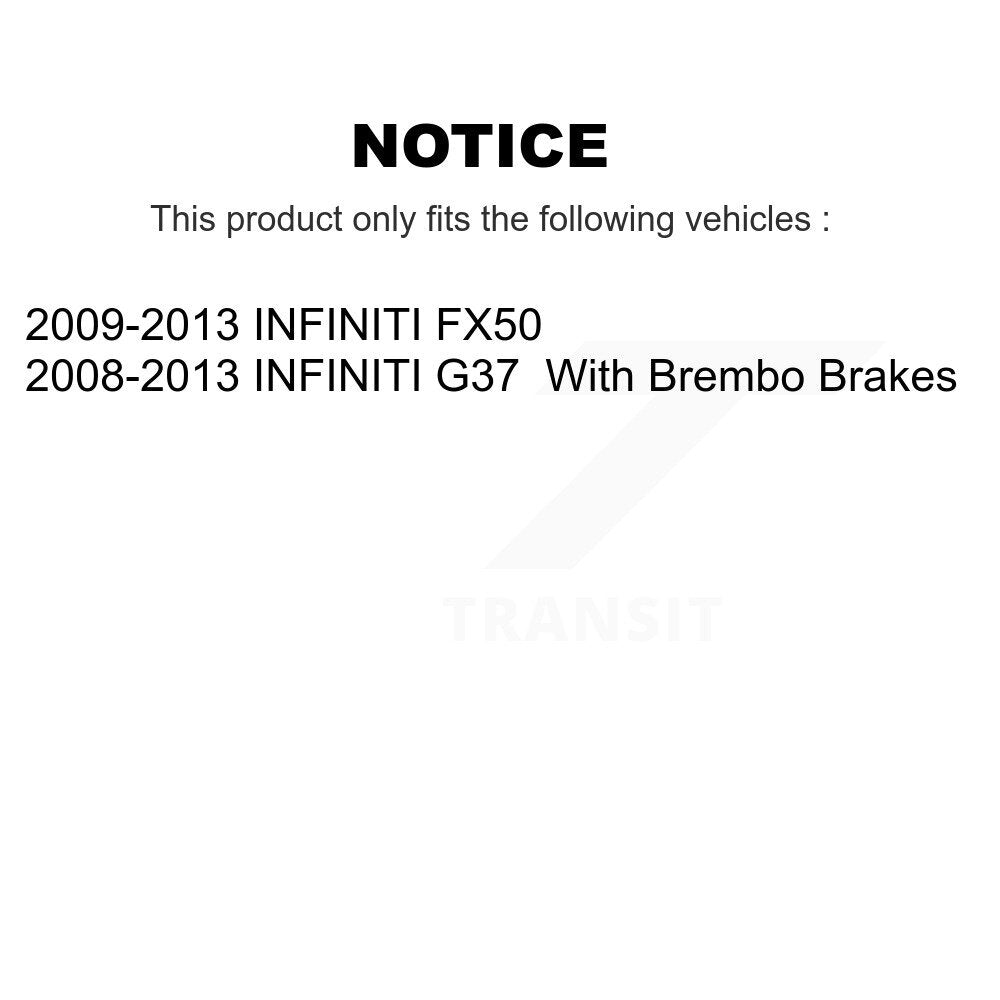 Kit de plaquettes de frein en céramique avant et arrière, pour INFINITI G37 FX50 KCX-100282