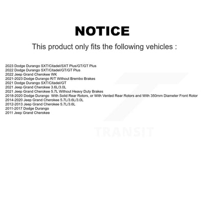 Kit de plaquettes de frein en céramique avant et arrière, pour Dodge Durango Jeep Grand Cherokee WK