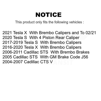 Kit de plaquettes de frein en céramique avant et arrière, pour Tesla X Cadillac CTS S STS KCX-100300