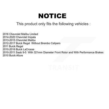 Kit de plaquettes de frein en céramique avant et arrière, pour Chevrolet Buick Malibu Impala crosse Saa