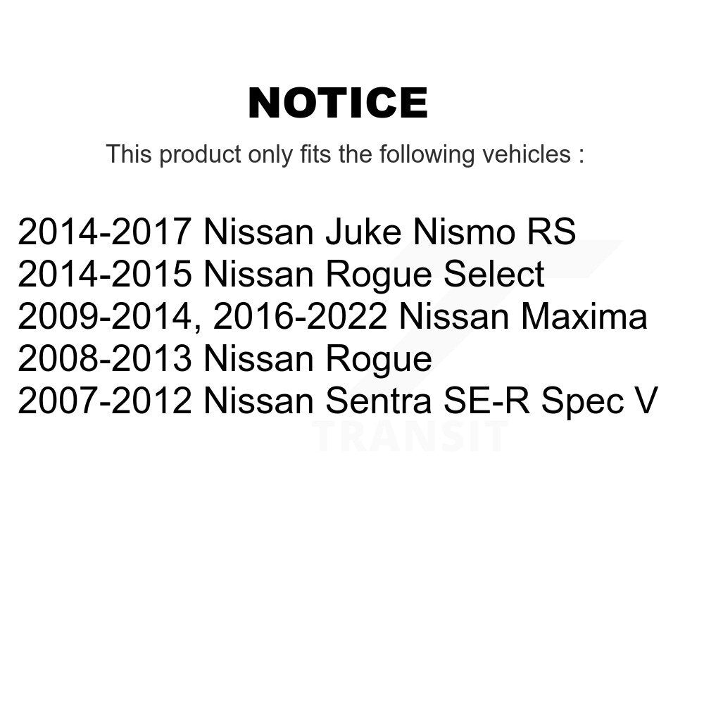Kit de plaquettes de frein en céramique avant et arrière, pour Nissan Rogue Sentra Maxima Juke Select