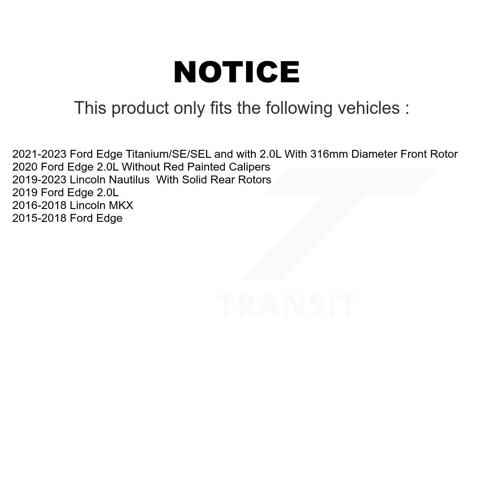 Kit de plaquettes de frein en céramique avant et arrière, pour Ford Edge Lincoln Nautilus MKX KCX-100307