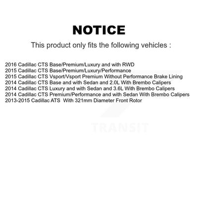 Kit de plaquettes de frein en céramique avant et arrière, pour Cadillac ATS CTS KCX-100336