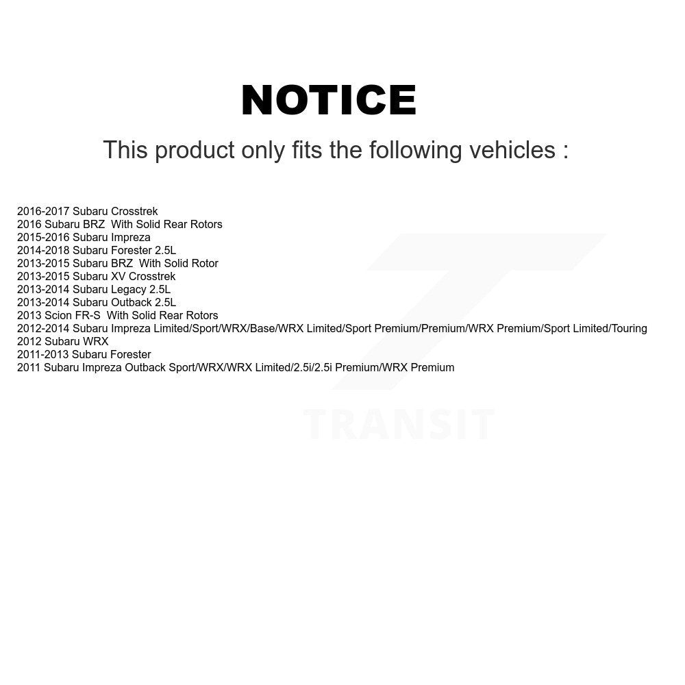 Kit de plaquettes de frein en céramique avant et arrière, pour Subaru Forester Impreza XV Crosstrek Legac