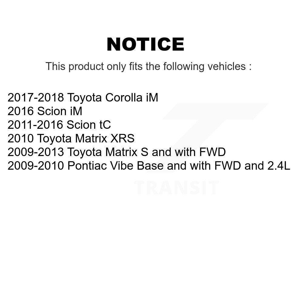 Kit de plaquettes de frein en céramique avant et arrière, pour Toyota Matrix Pontiac Vibe Scion Corolla i